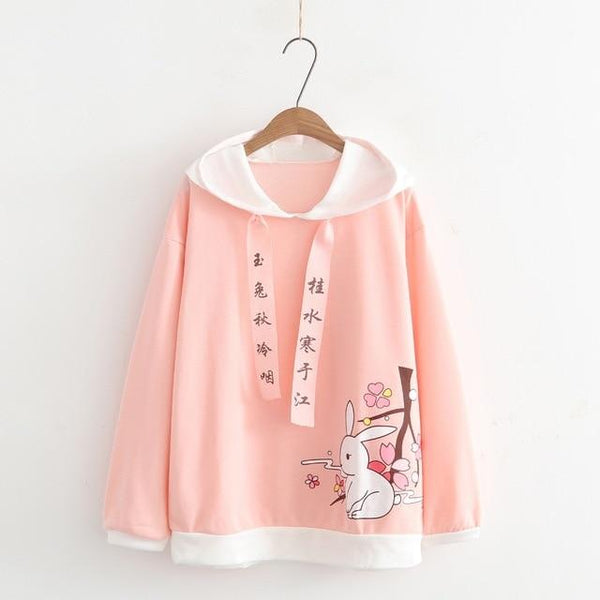 Mori Bunny Cherry Blossom Hoodie - Tokyo Dreams