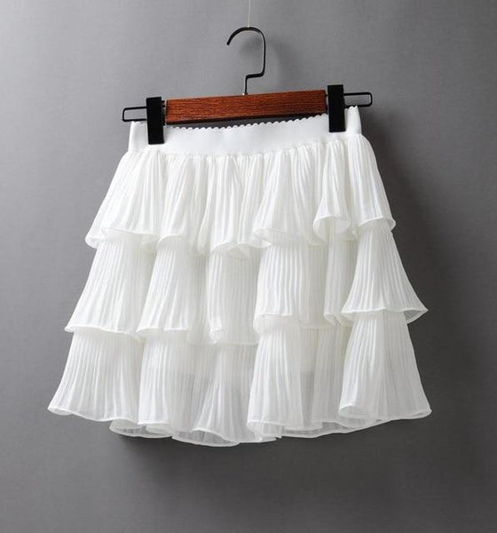 Kawaii Classic Frilled Chiffon Skirt - Tokyo Dreams
